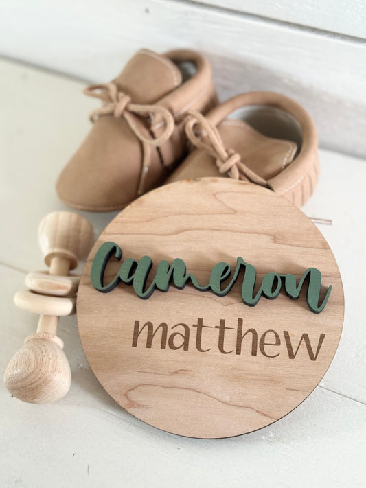 3D Baby Name Sign