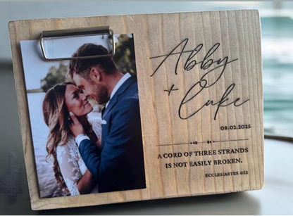 Personalized Wedding Photo Frame: Cord of Three Strands